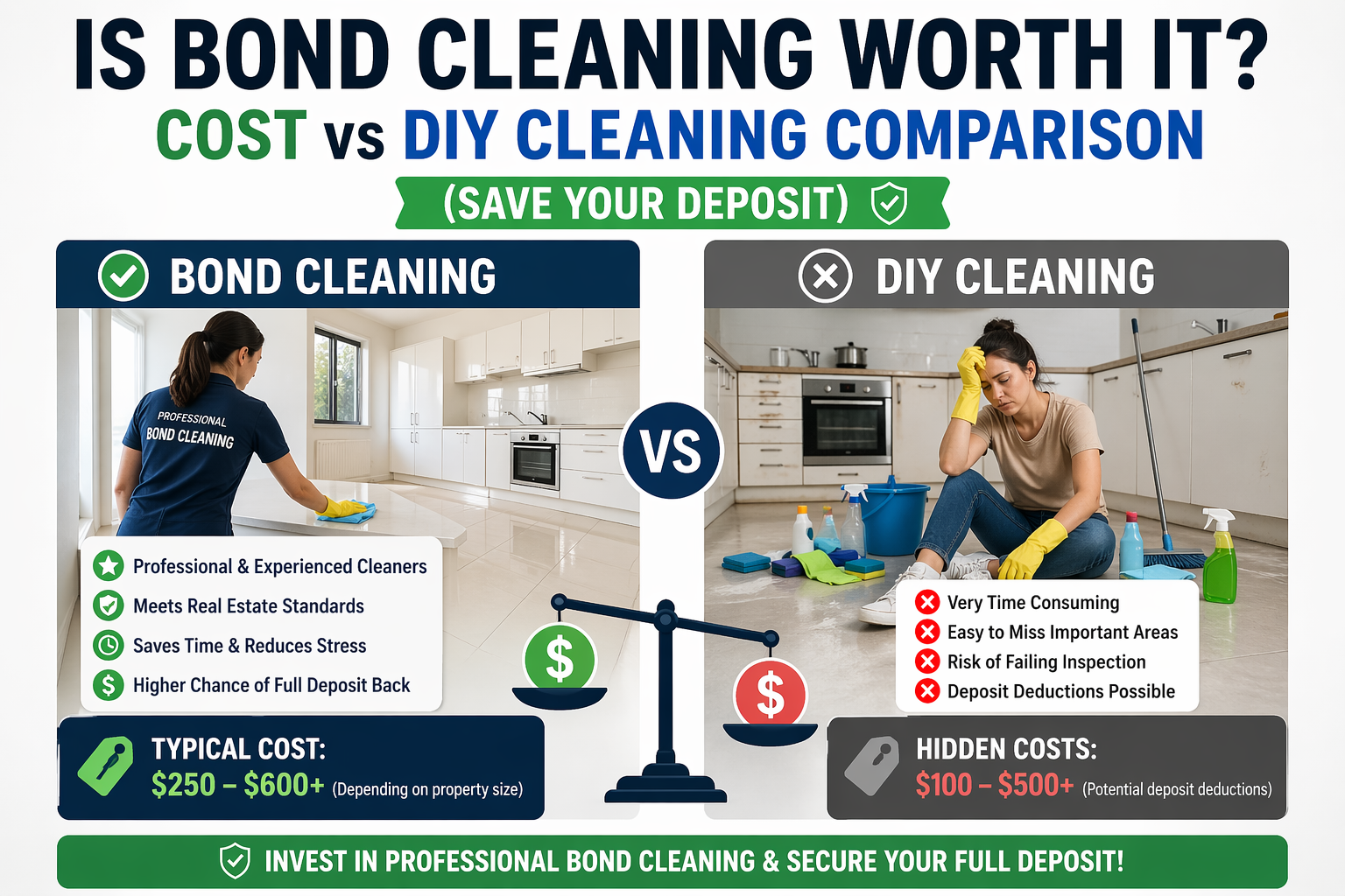 Is Bond Cleaning Worth It? Cost vs DIY Cleaning Comparison (Save Your Deposit) Is Bond Cleaning Worth It Cost vs DIY Cleaning Comparison