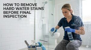 How to Remove Hard Water Stains Before Final Inspection