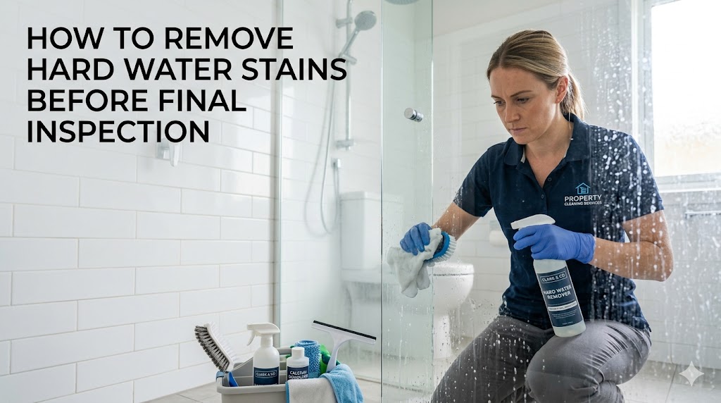 How to Remove Hard Water Stains Before Final Inspection