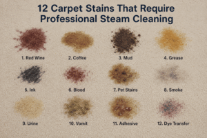 12 Carpet Stains That Require Professional Steam Cleaning