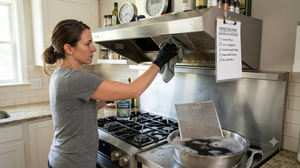 How to Clean a Range Hood and Exhaust Filter Before Inspection